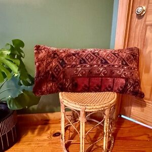 Beautiful lumbar pillow cover made from a soft vintage Turkish rug. 100% wool.